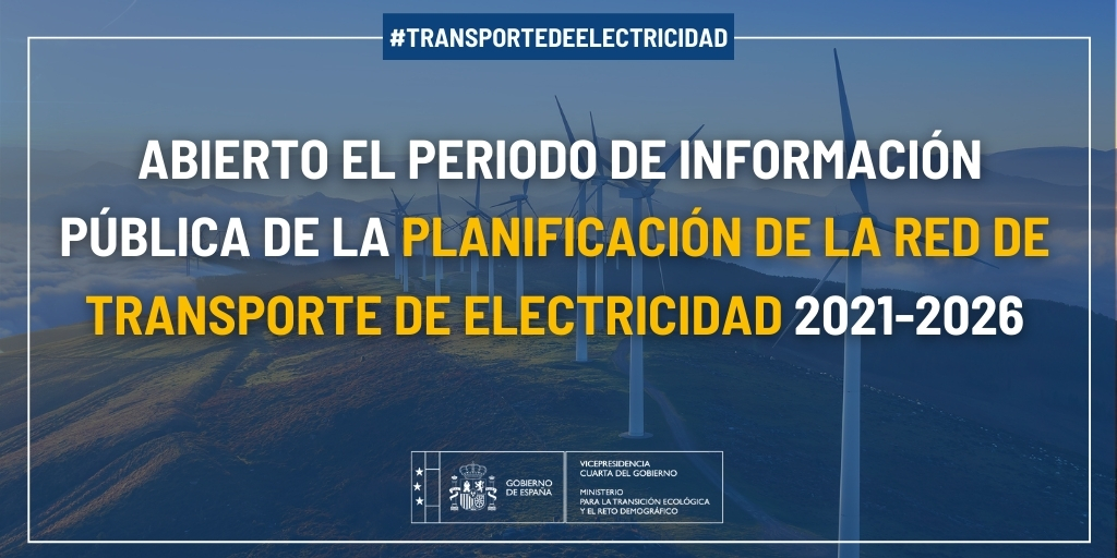 Abierto el periodo de información pública de la planificación de la red de transporte de electricidad 2021-2026